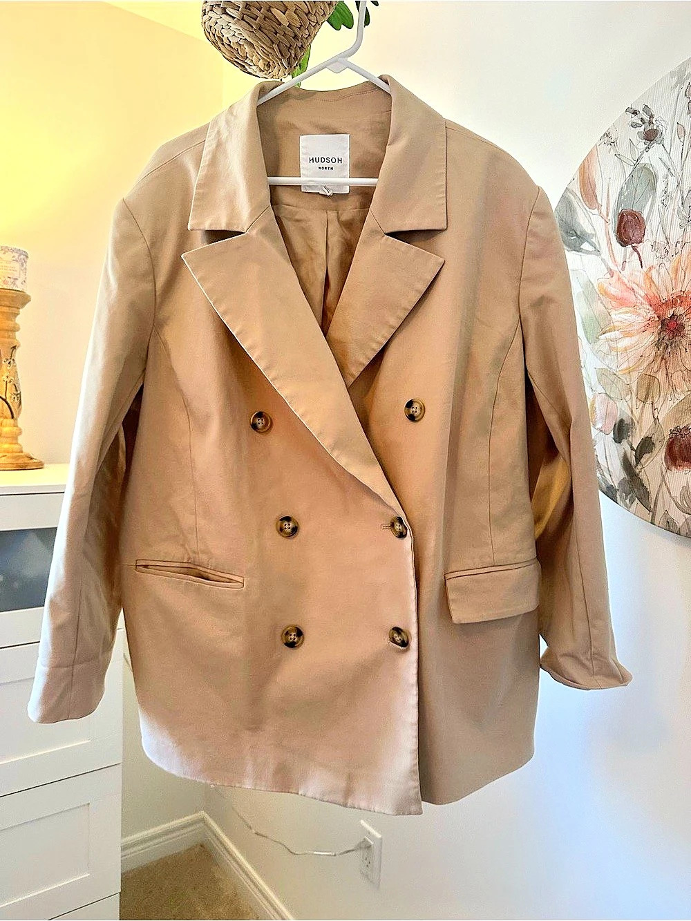 Hudson North Double-Breasted Coat Size 20W in Brown Like New